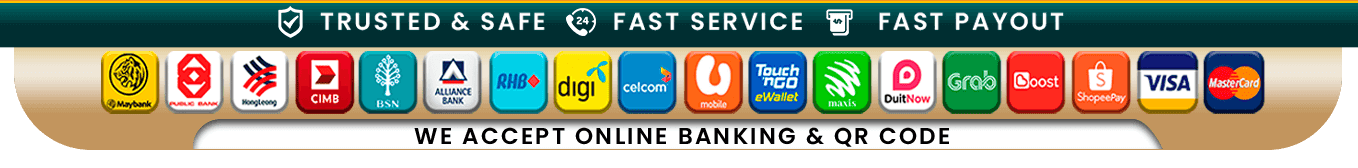 Trusted & safe, fast service, fast payout. We accept online banking and QR code.